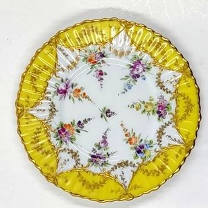 Dresden Germany China plate floral & Gold Guilding vintage